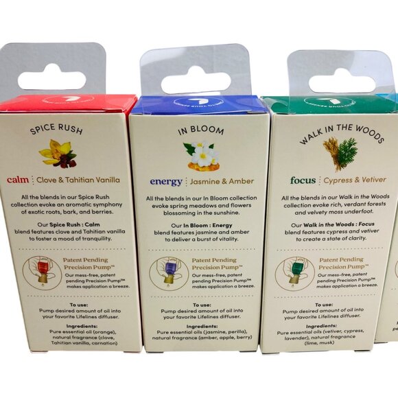 Lifelines Essential Oils Aromatherapy 5 Pack Various Focus, Energy, Calm - New - Picture 4 of 6